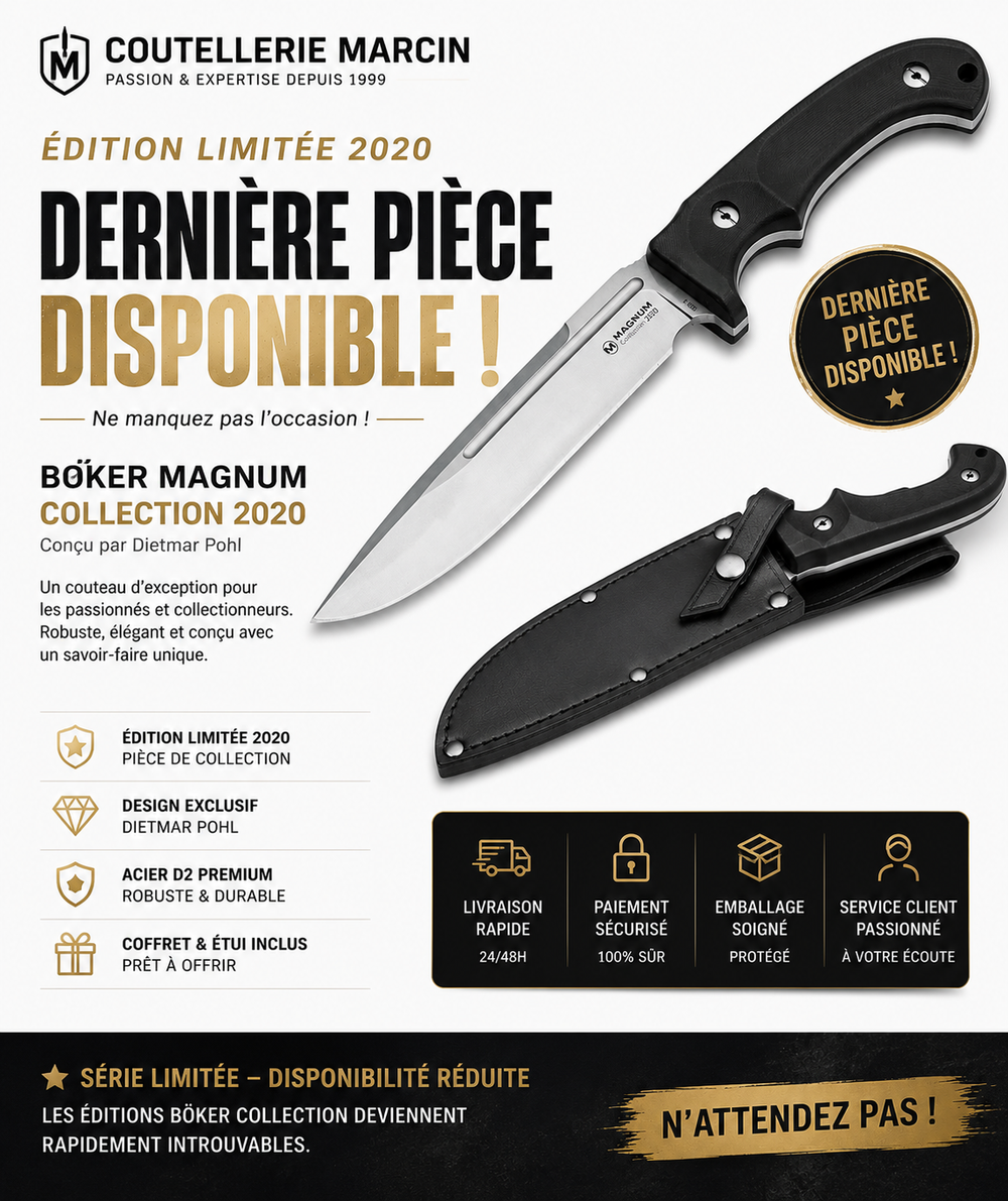 🔪 Böker Magnum Collection 2020 D2 : le dernier exemplaire d’une série devenue rare