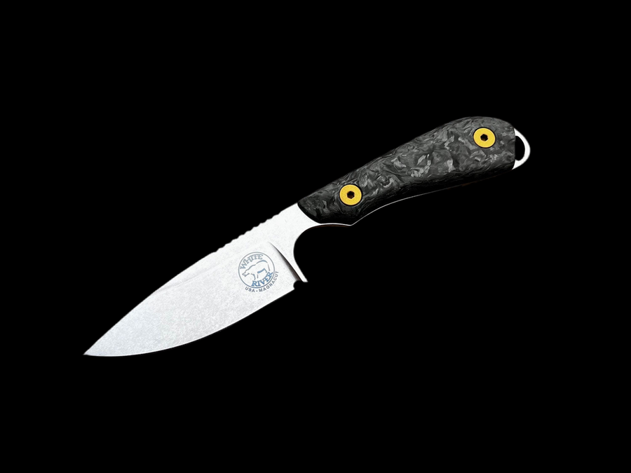White River M1 Carbon Fiber, Stonewash, Limited 24 - Coutellerie Marcin