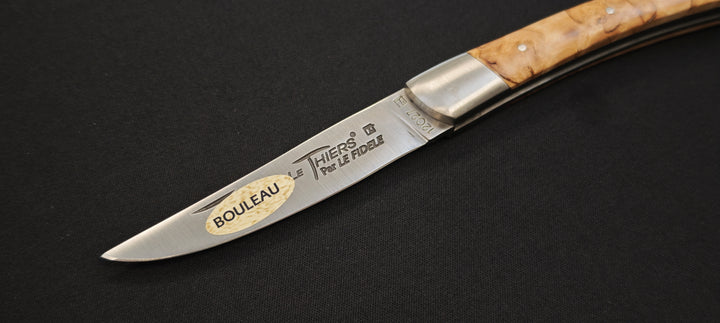 Le Thiers Par le Fidèle T11BL11 Couteau pliant - manche bois de bouleau