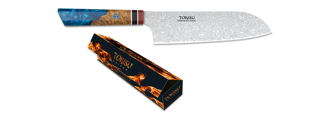 Tokisu Staypak Santoku Damas - Coutellerie Marcin