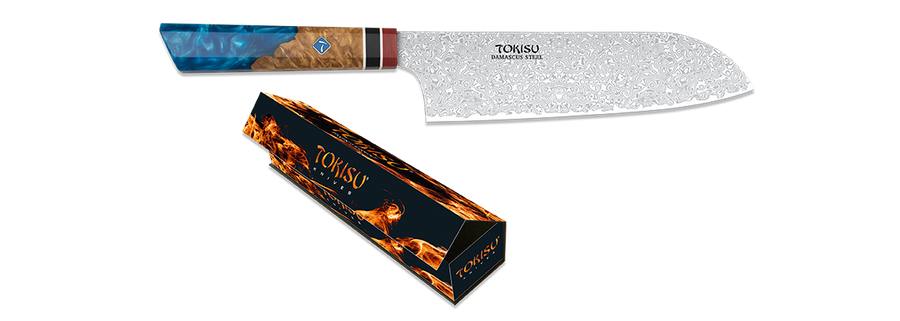 Tokisu Staypak Santoku Damas - Coutellerie Marcin