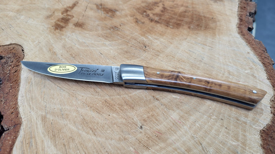 Le Thiers Le Fidèle - Couteau pliant de poche -  Bois Olivier 12cm - Coutellerie Marcin