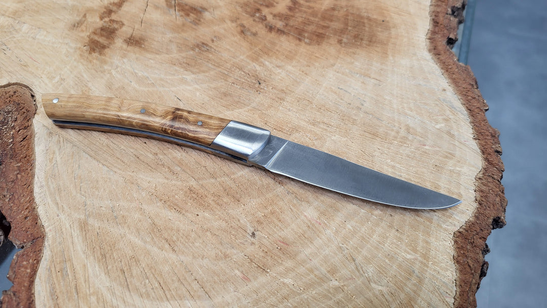 Le Thiers Le Fidèle - Couteau pliant de poche -  Bois Olivier 12cm - Coutellerie Marcin