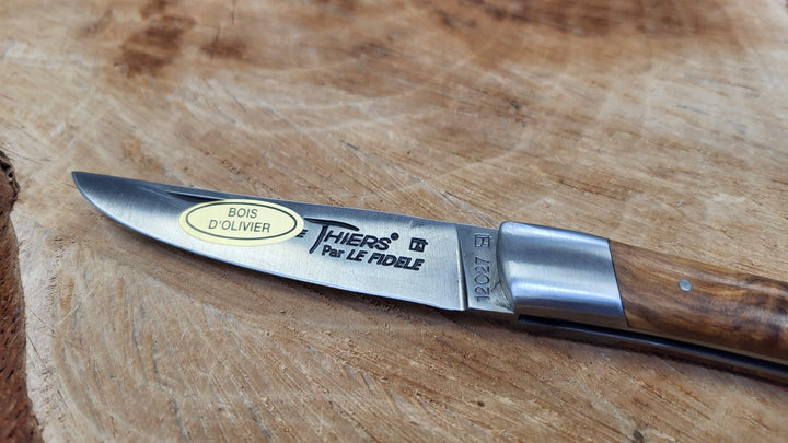 Le Thiers Le Fidèle - Couteau pliant de poche -  Bois Olivier 12cm - Coutellerie Marcin