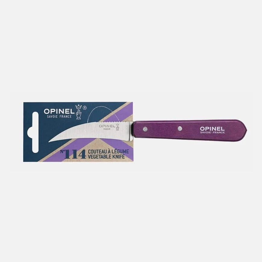 Opinel Couteau à Légumes N°114 Aubergine - Coutellerie Marcin