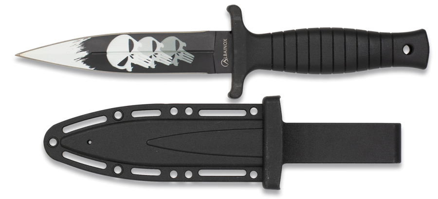 Albainox Couteau de botte avec tête de mort - Coutellerie Marcin