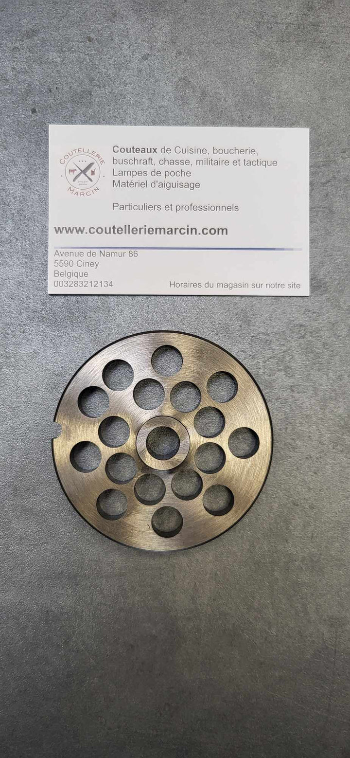 L&W Plaque Hachoir 12 , Trou de 10 en acier - Coutellerie Marcin