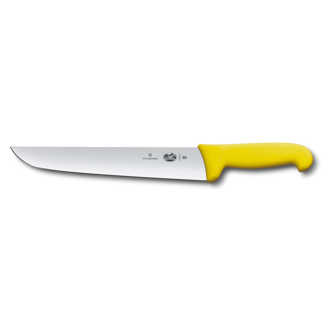 Victorinox 5.5208.16  Couteau Boucher, Fibrox Jaune - Coutellerie Marcin