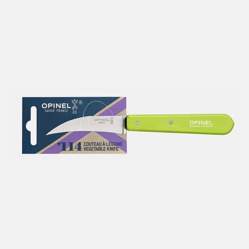 Opinel Couteau à Légumes N°114 Vert - Coutellerie Marcin