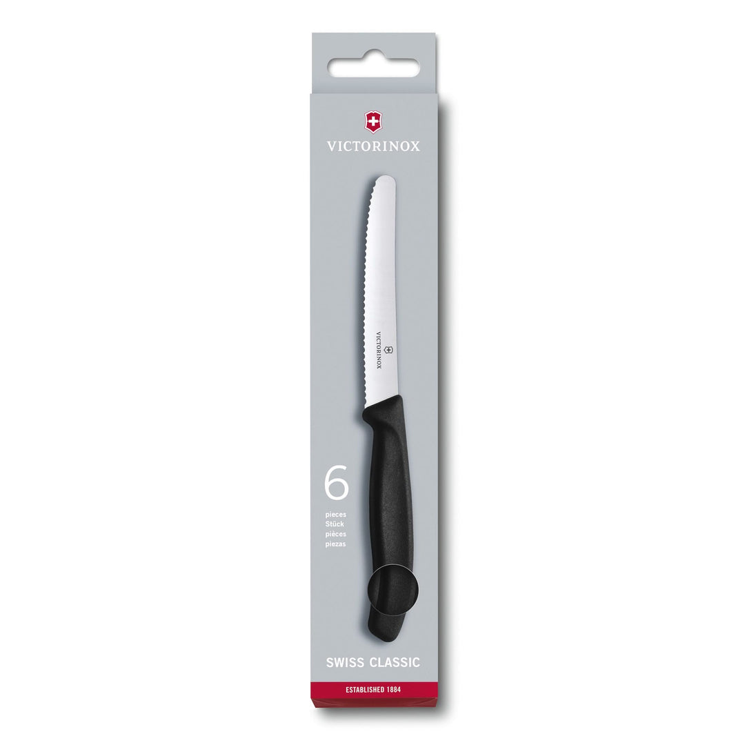 Victorinox 6.7833.6 Swiss Classic set de 6 couteaux de table, noir - Coutellerie Marcin
