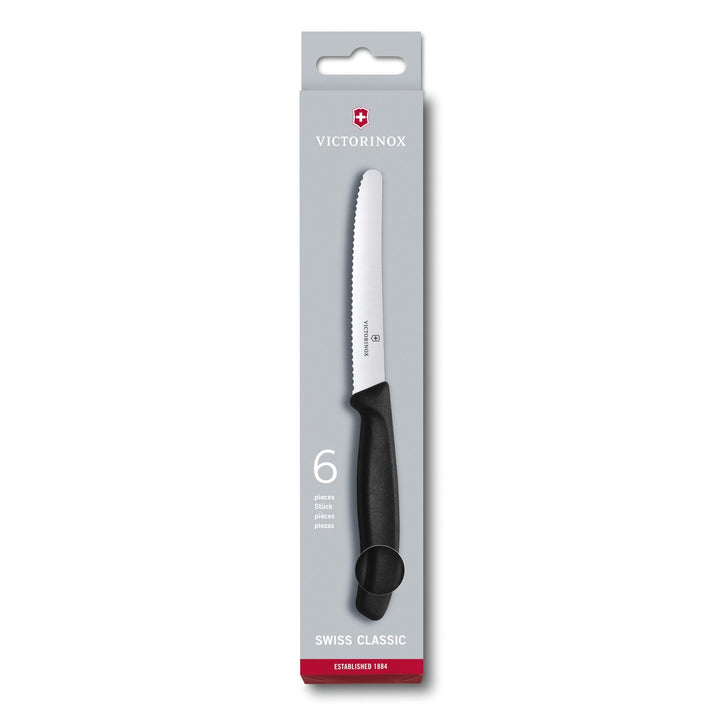 Victorinox 6.7833.6 Swiss Classic set de 6 couteaux de table, noir - Coutellerie Marcin