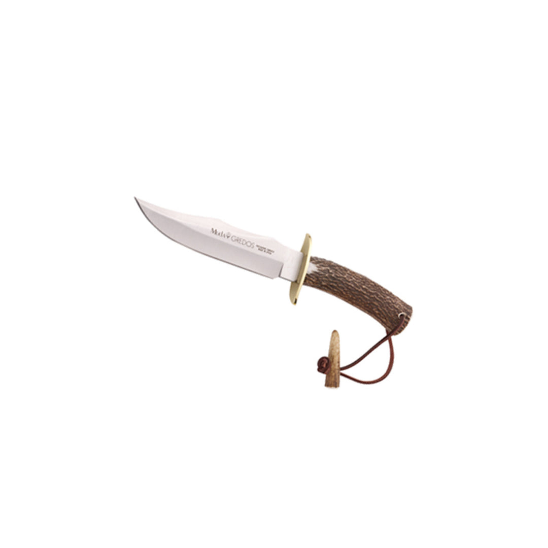 Muela, Gredos 17 Couteau de chasse, acier inoxydable/corne de cerf, étui en cuir - Coutellerie Marcin