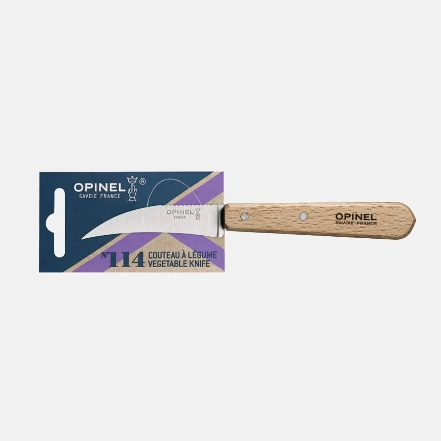 Opinel Couteau à Légumes N°114 Naturel - Coutellerie Marcin