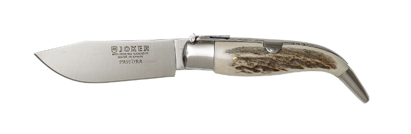 Joker Pastora , Couteau pliant en bois de cerf - Coutellerie Marcin