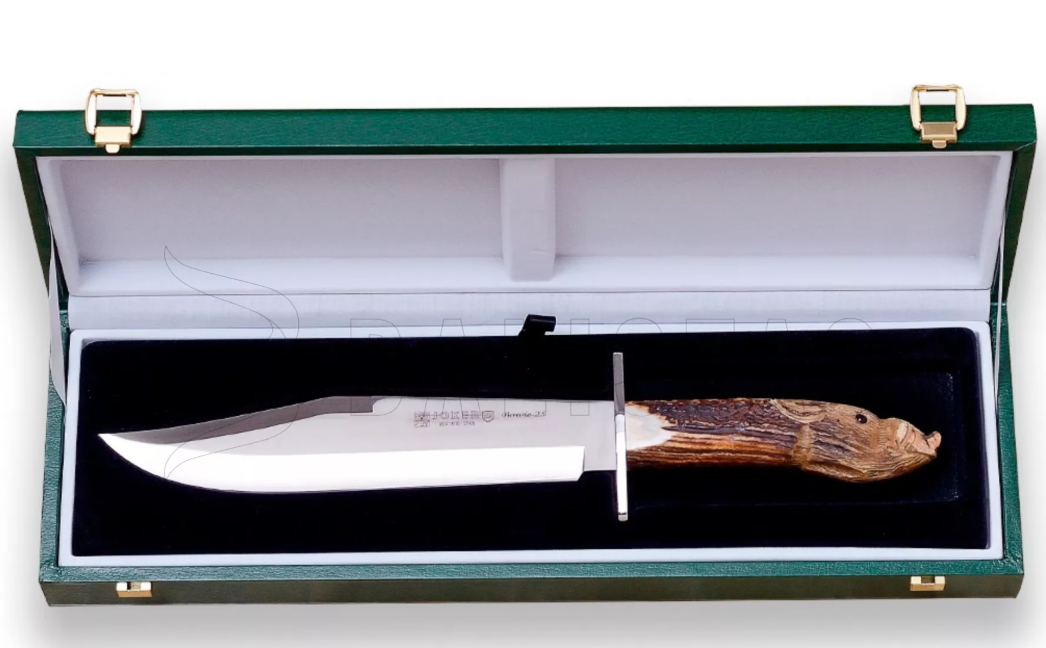 Joker CTJ101 Couteau de chasse et collection Bowie manche en bois de cerf sculpté - Coutellerie Marcin