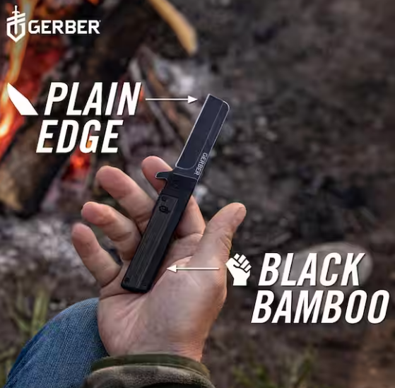 Gerber Quadrant Black Bamboo - Coutellerie Marcin