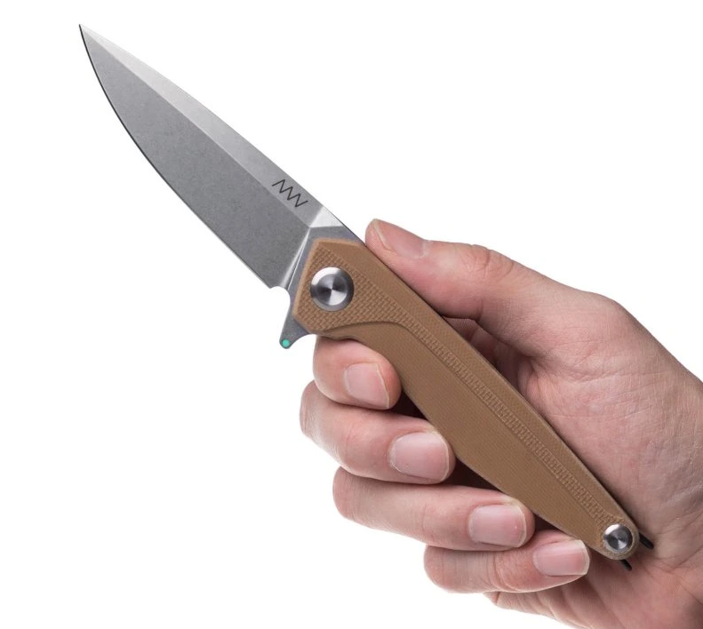 ANV Knives Acta Non Verba Z300 DLC G10 Coyote Couteau pliant de poche - Coutellerie Marcin