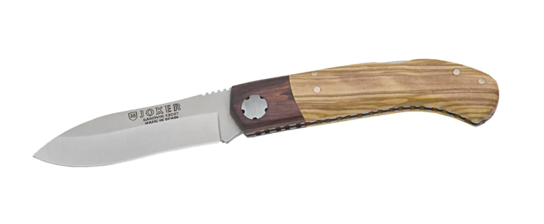 Joker Couteau pliant - manche bois olivier et palissandre lame 8cm - Coutellerie Marcin