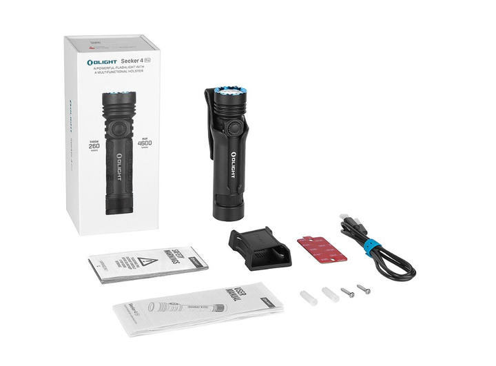 Olight Seeker Pro 4 Lampe de poche tactique noir matte 4600 Lumens - Coutellerie Marcin