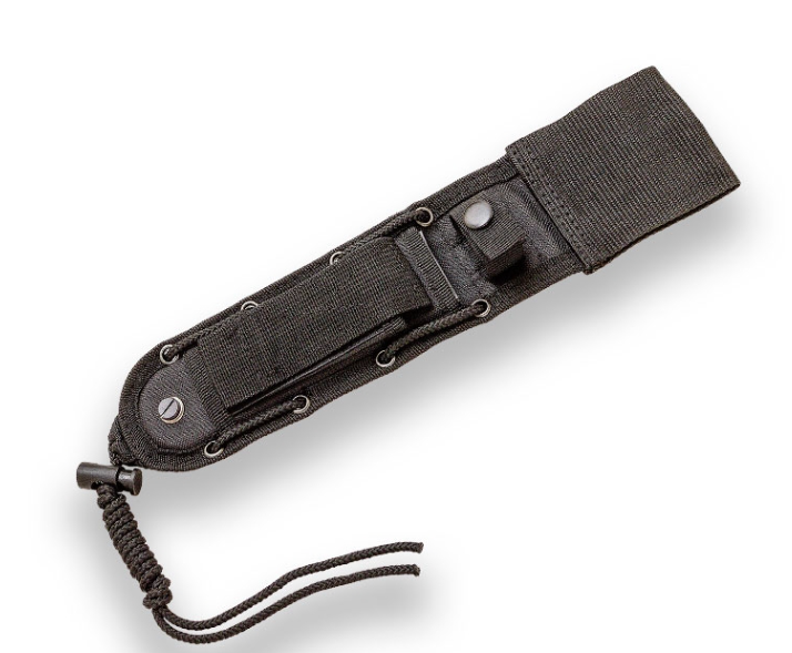 JKR-0786 Couteau de survie - manche caoutchouc - lame revêtement titane - Coutellerie Marcin
