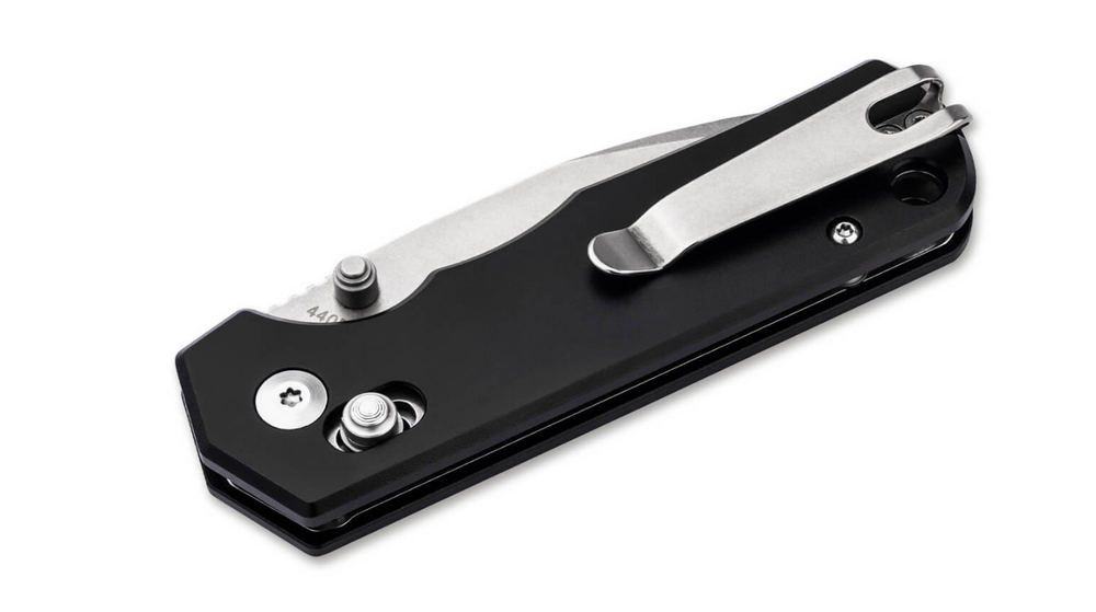 Böker Magnum 01SC091 Couteau pliant de poche Rockstub Stonewashed 440B, Black Aluminium - Coutellerie Marcin