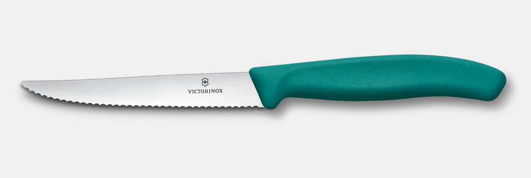 Couteau à Steak et Pizza Victorinox Swiss Classic – Lame Dentelée 11 cm - manche kale green