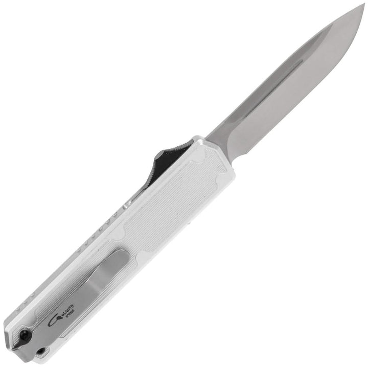 Golgoth G11C6 Silver. Couteau lame acier D2 manche aluminium silver et fibre de carbone - Coutellerie Marcin