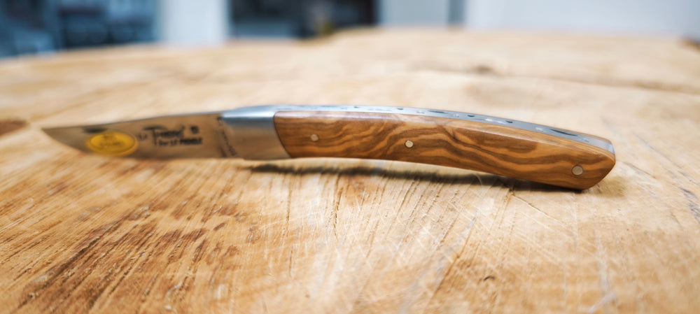 Le Thiers Le Fidèle - Couteau pliant de poche -  Bois Olivier 12cm - Coutellerie Marcin