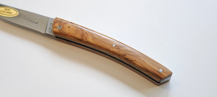 Thiers par le Fidèle T110L11 Couteau pliant de poche en bois d'olivier - manche 11cm - Coutellerie Marcin