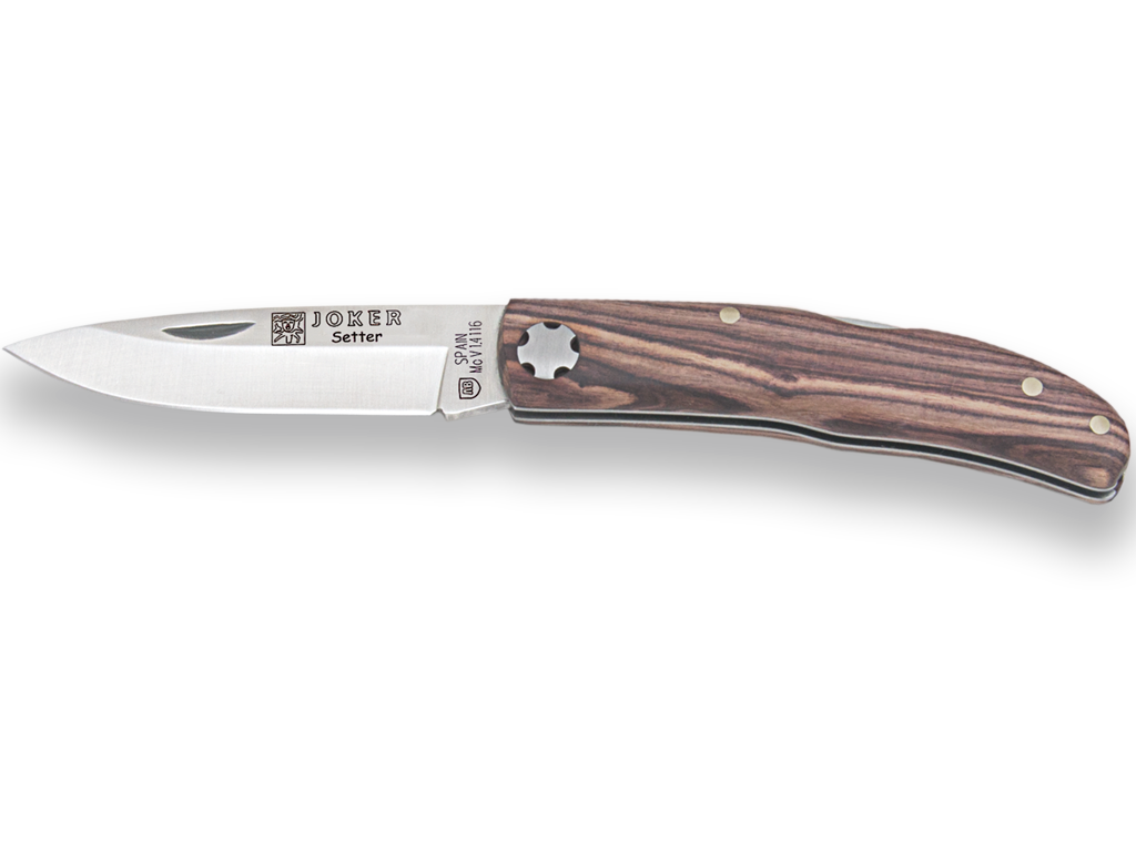 Joker Setter NP111 Couteau pliant avec manche en palissandre et verrou arrière - Coutellerie Marcin