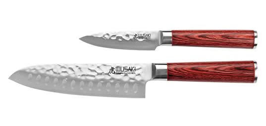 Wusaki Pakka X50 1 santoku et 1 office - Coutellerie Marcin
