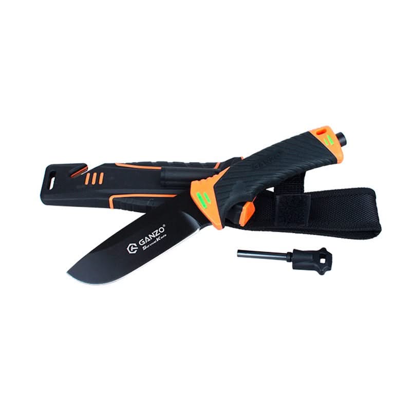 Ganzo F8012OR Firebird Couteau fixe de survie - Coutellerie Marcin
