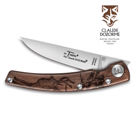 Claude Dozorme 1.90.171.06CE Animalis manche en noyer Grand Cerf - Coutellerie Marcin