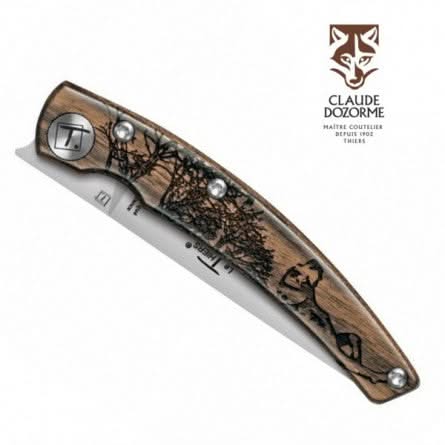 Claude Dozorme Animalis manche en noyer Chien - Coutellerie Marcin