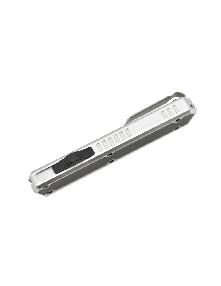 Golgoth G11C6 Silver. Couteau lame acier D2 manche aluminium silver et fibre de carbone - Coutellerie Marcin