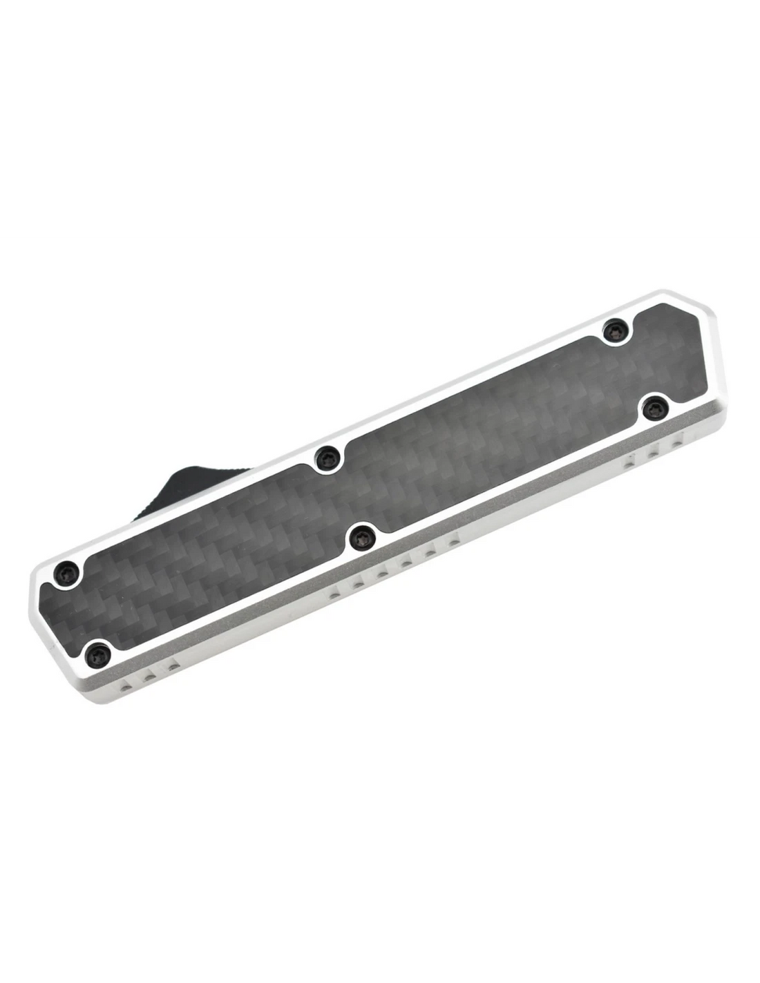Golgoth G11C6 Silver. Couteau lame acier D2 manche aluminium silver et fibre de carbone - Coutellerie Marcin