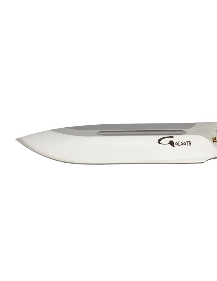 Golgoth G11C6 Silver. Couteau lame acier D2 manche aluminium silver et fibre de carbone - Coutellerie Marcin