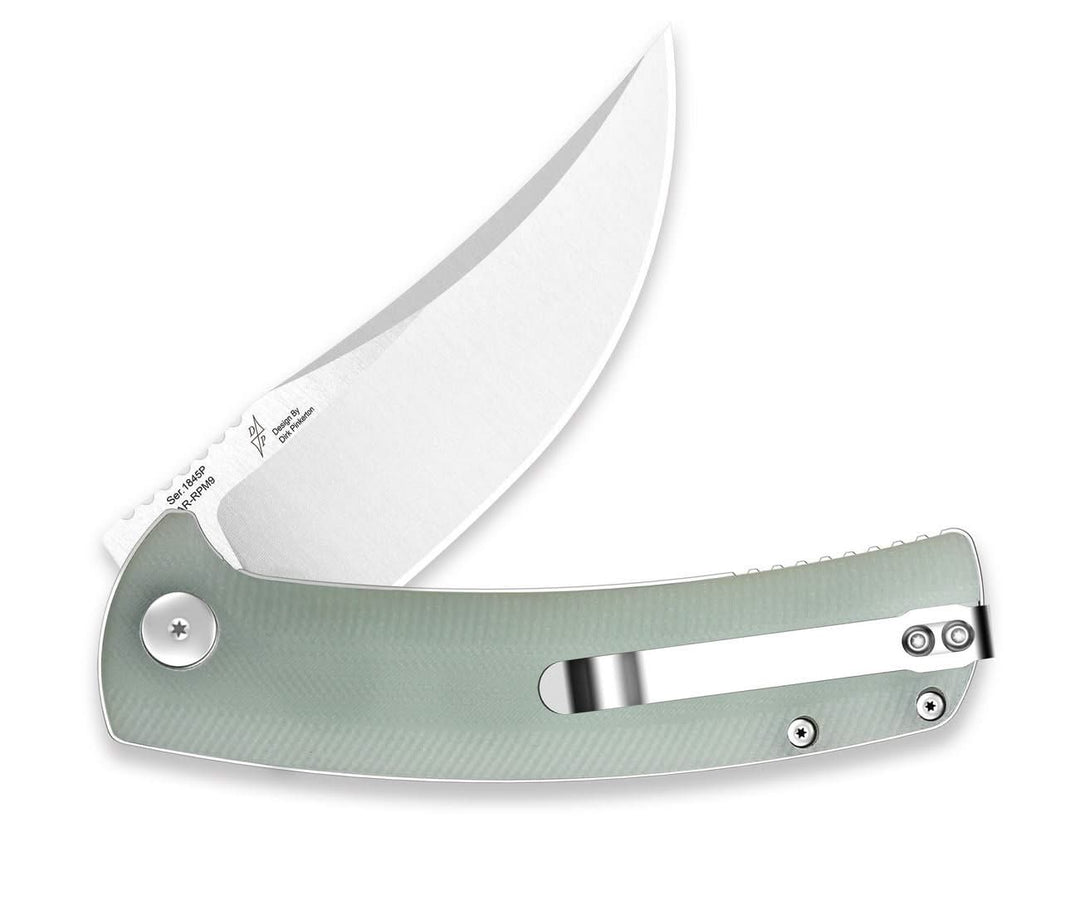 Artisan Arroyo AR-RPM9, Natural Green G10 - Coutellerie Marcin
