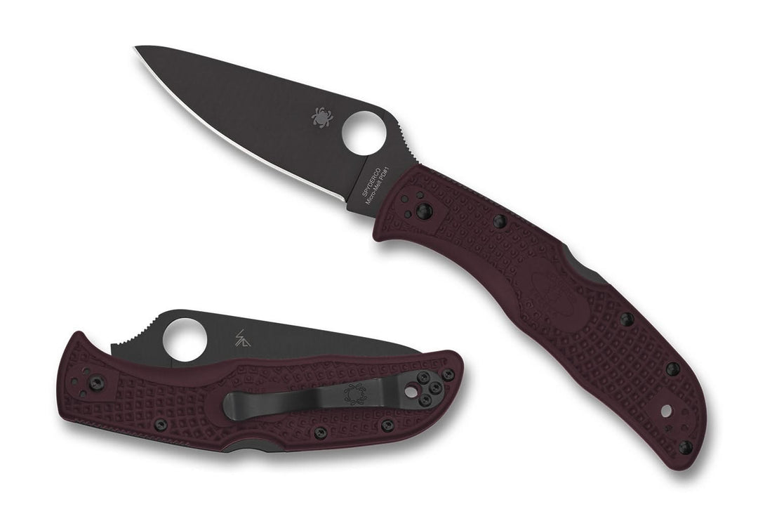 Spyderco C243BGBKP Endela Burgundy, Sprint 24 - Coutellerie Marcin
