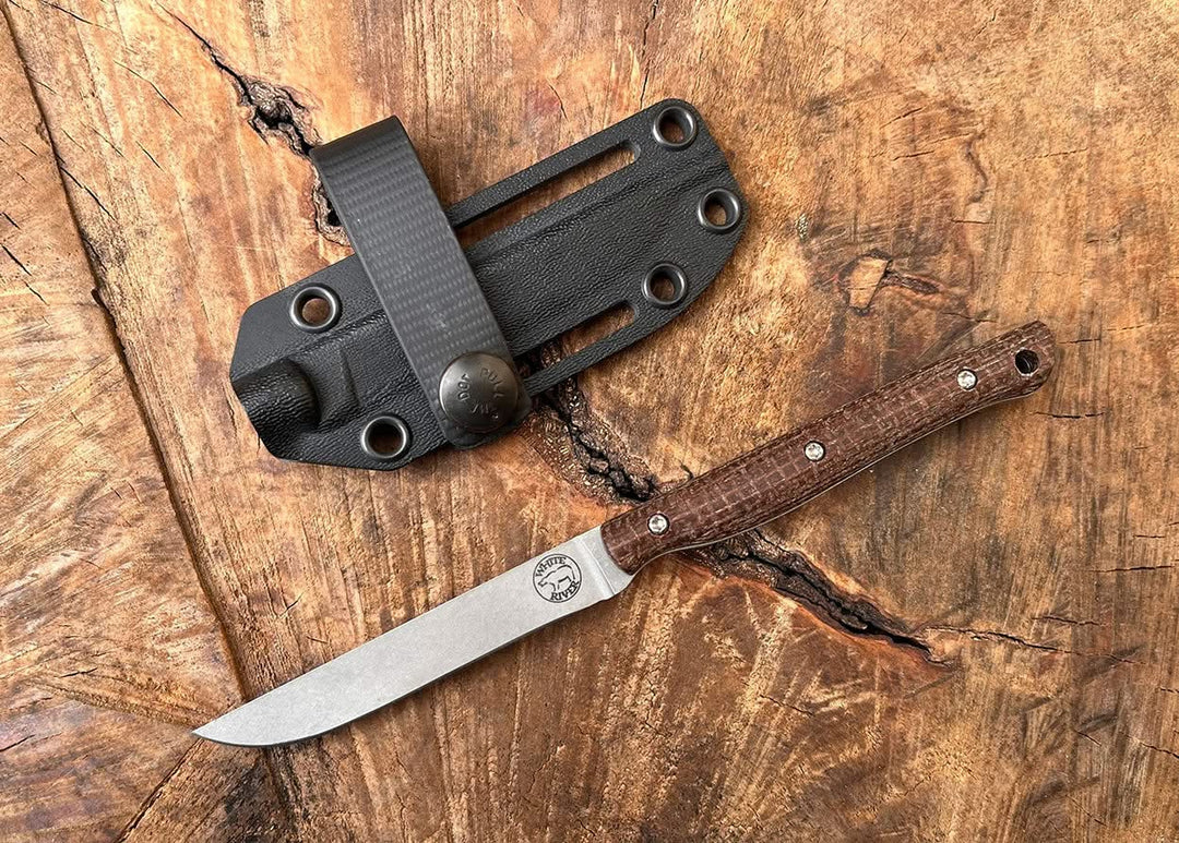 White River Exodus 3 Natural Micarta - Coutellerie Marcin