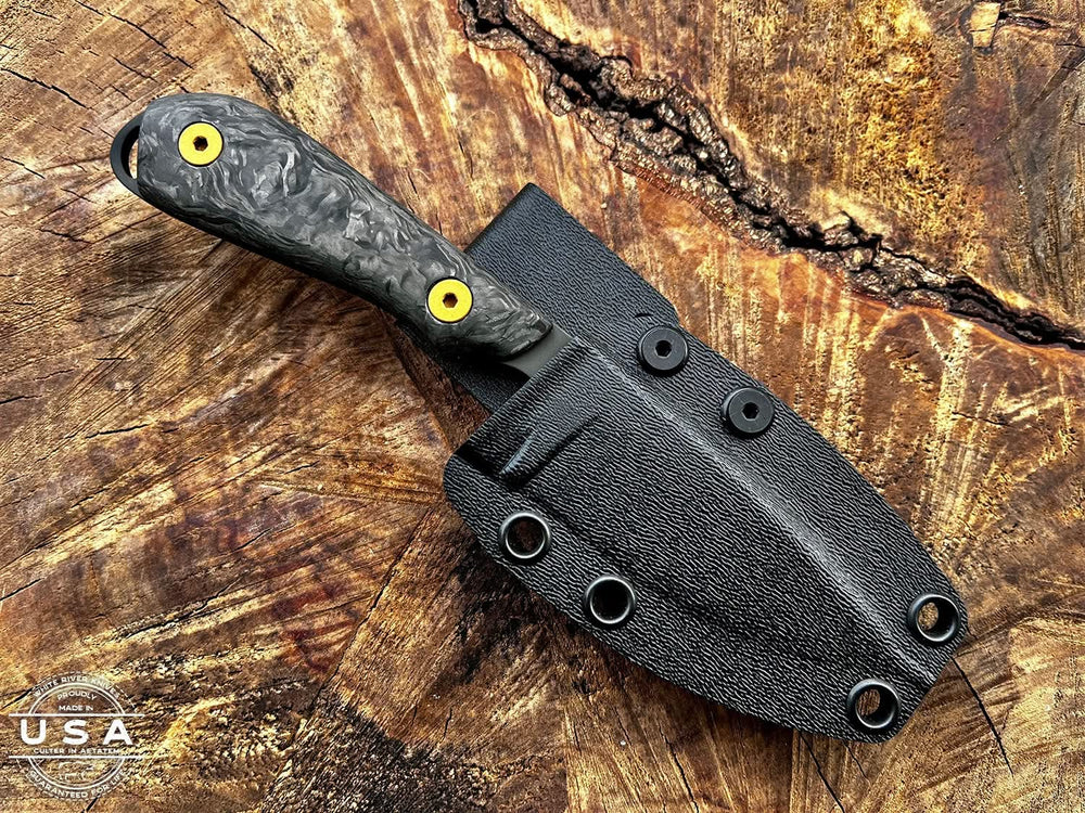 White River M1 Carbon Fiber, Black PVD, Limited 24 - Coutellerie Marcin