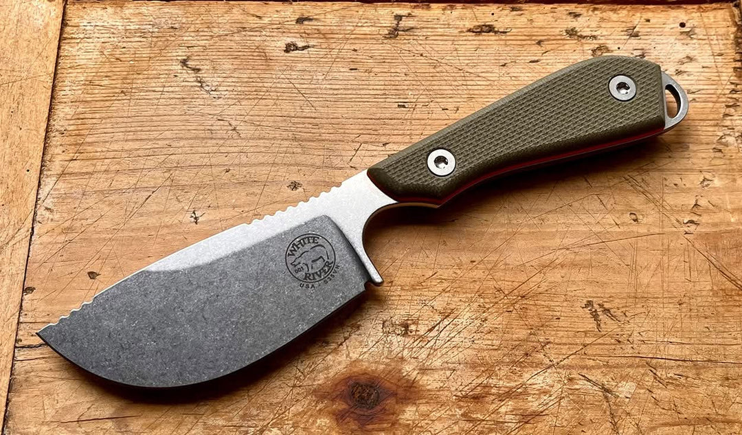 White River M1 Skinner Green Orange - Coutellerie Marcin
