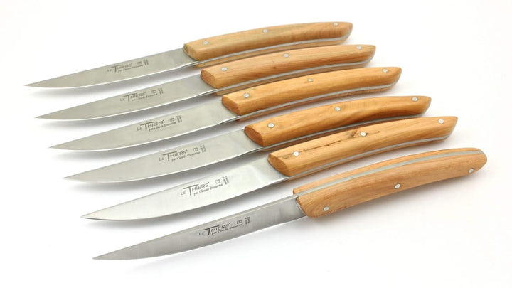 Coffret , Set de 6 couteaux à steak manche en genévrier - Coutellerie Marcin