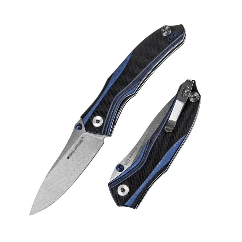 Real Steel E802 Horus Noir et bleu - Coutellerie Marcin