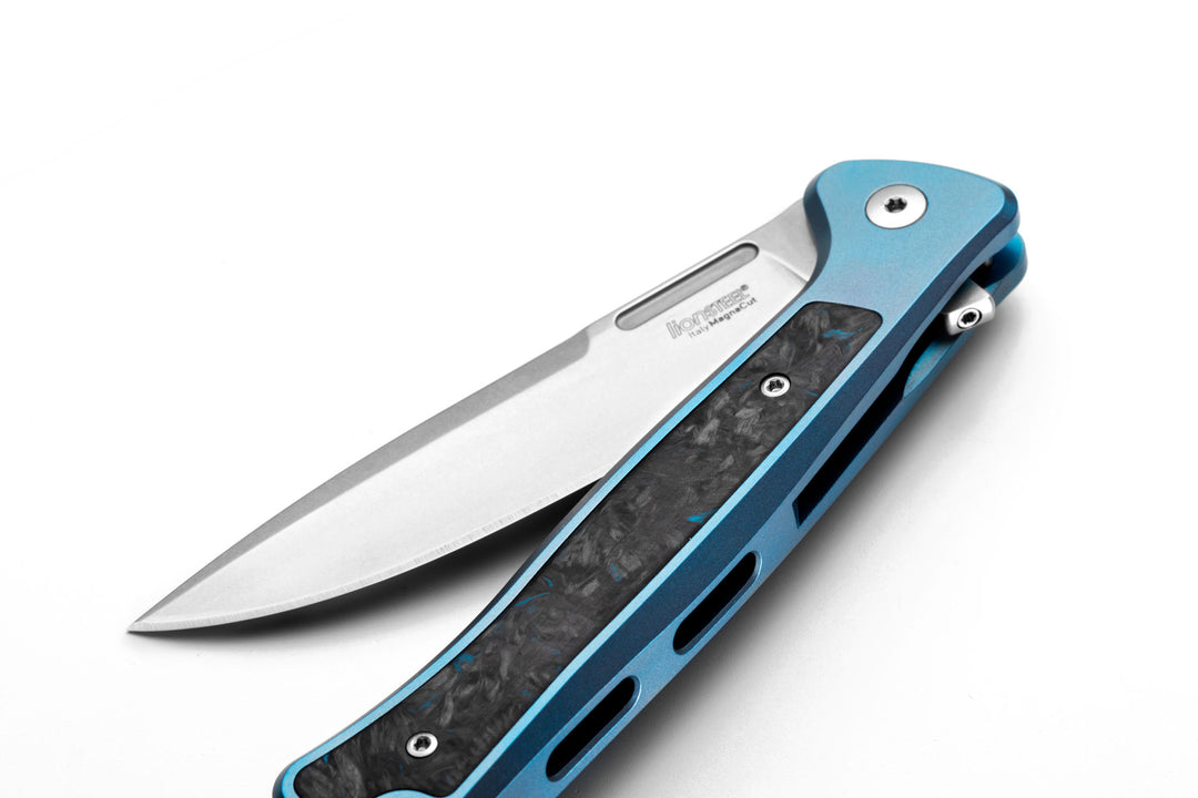 Lionsteel SK01 BL Skinny Titanium - Blue - Coutellerie Marcin