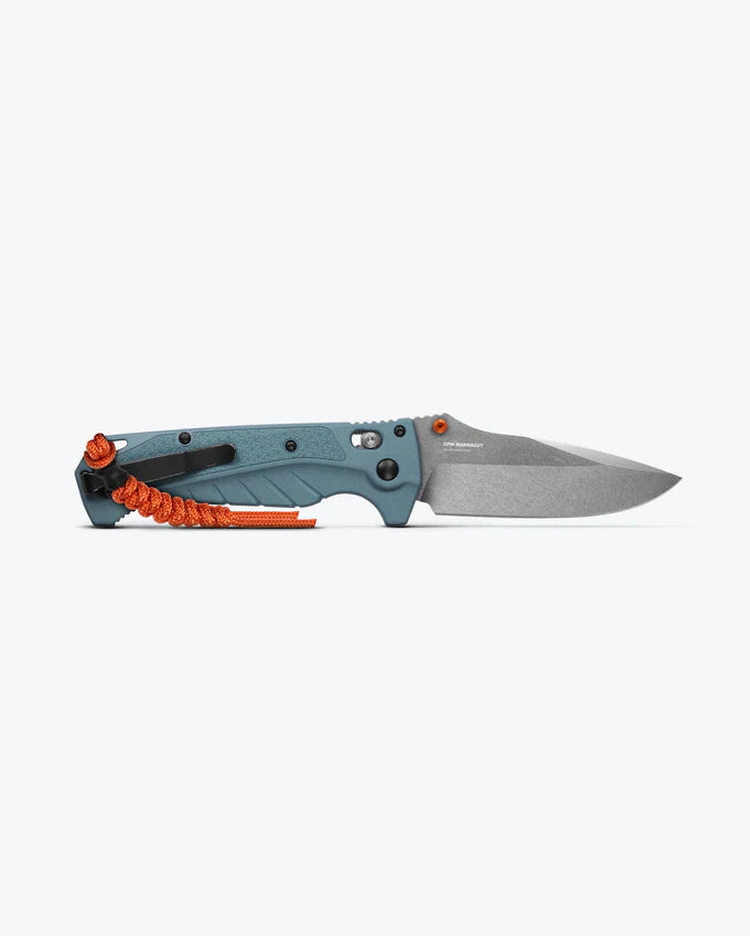 Benchmade 18060 Adira – Couteau EDC Magnacut Bleu Profond, Manche Grivory, Lame Drop Point 9,86 cm