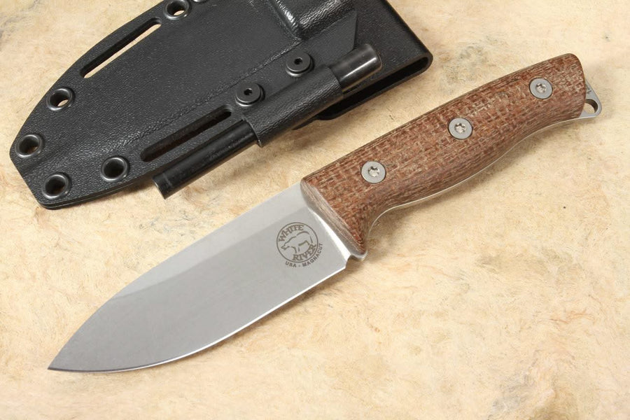 White River WRUR35-BNA Couteau Ursus Cub Natural Micarta Magnacut - Coutellerie Marcin