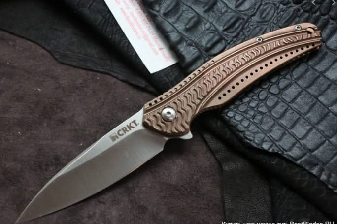 Couteau pliant Crkt K406BXP Onion Ripple Bronze -
