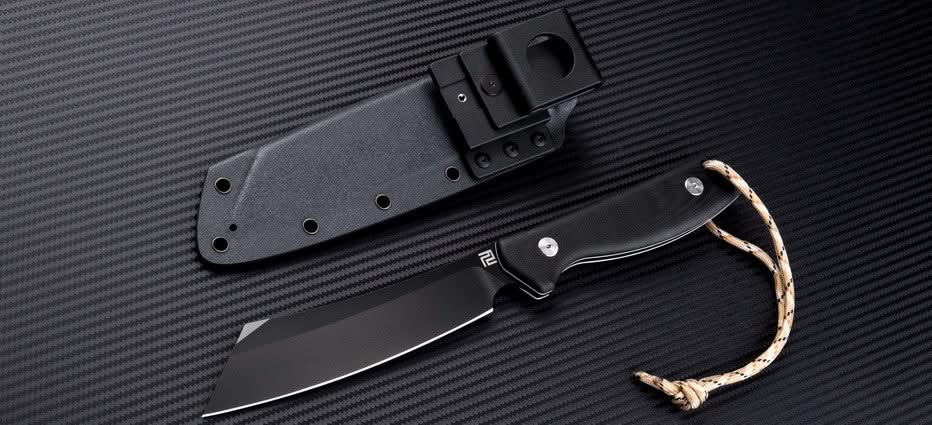 Couteau fixe Artisan Tomahawk ( ATZ-1815B ) Black Coated Blade/G10 -