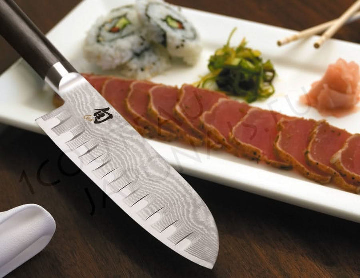 Couteau Japonais Santoku alvéolé Kai DM-0718 ( DM0718 ) Shun Classic lame de 18 cm -